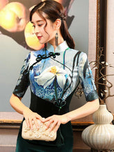 Floral Velvet Improved Long Cheongsams